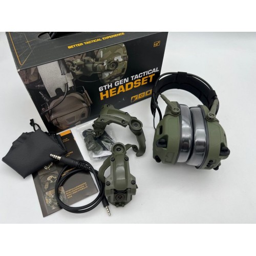 6TH GEN TACTICAL HEADSET тактическая гарнитура, звукосниматель и шумоподавление, активные в Краснодаре