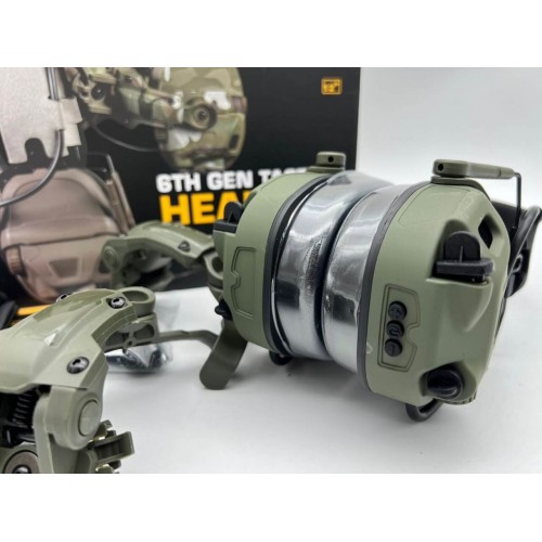 6TH GEN TACTICAL HEADSET тактическая гарнитура, звукосниматель и шумоподавление, активные в Краснодаре