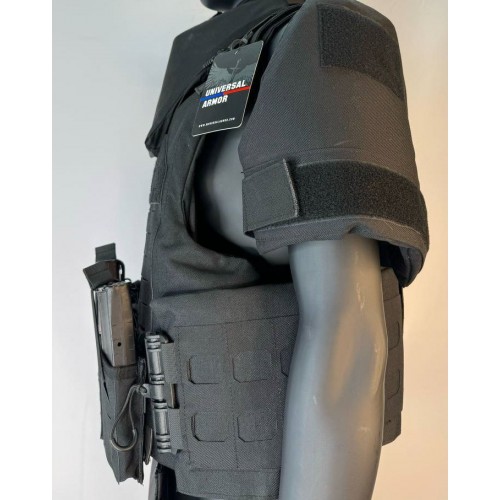 Бронежилет разгрузочный UNIVERSAL ARMOR в Краснодаре (СВМПЭ + бронеплиты Бр5 класса) черный