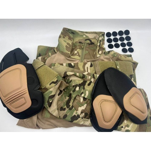 Костюм тактический с наколенниками и налокотниками камуфляжный MTP «Shark  Skin» в Краснодаре