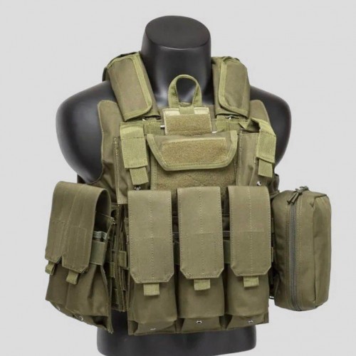 Тактический разгрузочный жилет «5 / пять карманов» с подсумками Tactical Molle Plate Carrier для съемных бронепластин в Краснодаре