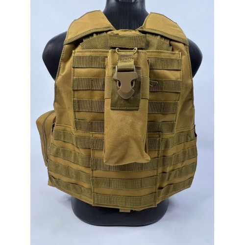 Тактический разгрузочный жилет «5 / пять карманов» с подсумками Tactical Molle Plate Carrier для съемных бронепластин в Краснодаре