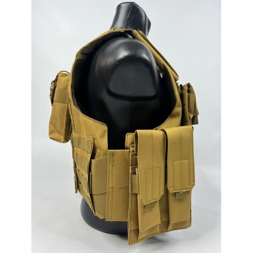 Тактический разгрузочный жилет «5 / пять карманов» с подсумками Tactical Molle Plate Carrier для съемных бронепластин в Краснодаре